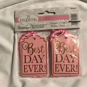 One light pink and hot pink tags